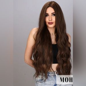 32-inch Ombre Brown Loose Wave without Bangs | Synthetic Wig